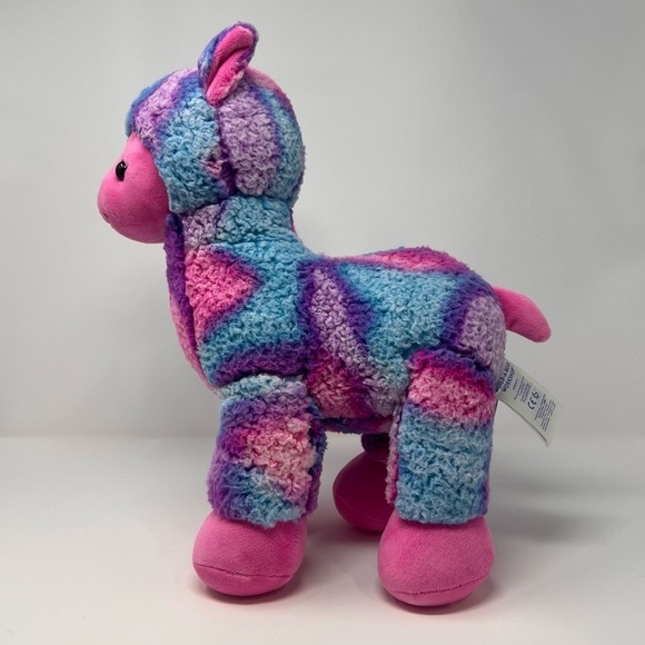 Build A Bear SPARKLE Llama Cotton Candy Rainbow Plush Stuffed Toy - Picture 3 of 9